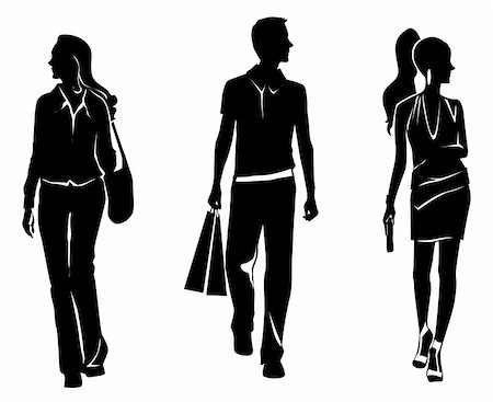simsearch:400-04679404,k - drawing of human shopping silhouette in a white background Foto de stock - Royalty-Free Super Valor e Assinatura, Número: 400-04177991