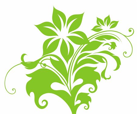 simsearch:400-05236331,k - drawing of green flower pattern in a white background Foto de stock - Super Valor sin royalties y Suscripción, Código: 400-04178221