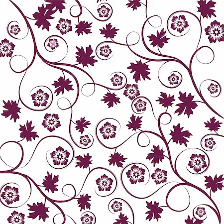 illustration drawing of beautiful flower seamless pattern Photographie de stock - Aubaine LD & Abonnement, Code: 400-04178235