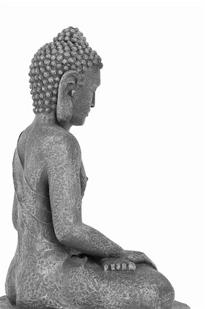 simsearch:400-05154191,k - Buddha in meditation, isolated over white background. Side view. Mass produced statue. Stock Photo - Budget Royalty-Free & Subscription, Code: 400-04178493