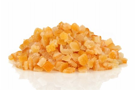 Candied mixed peel used in cake making isolated over white background. Stock Photo - Budget Royalty-Free & Subscription, Code: 400-04178510