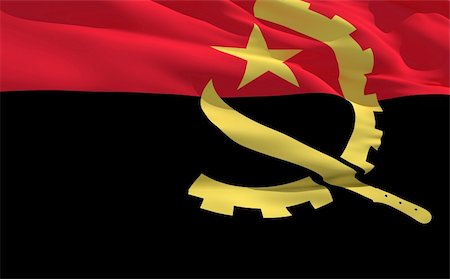 simsearch:400-07407172,k - Fluttering flag of Angola on the wind Photographie de stock - Aubaine LD & Abonnement, Code: 400-04178861