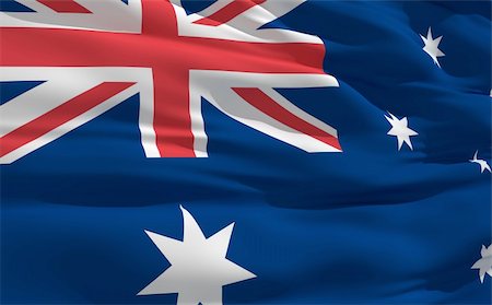 simsearch:400-07407172,k - Fluttering flag of Australia on the wind Photographie de stock - Aubaine LD & Abonnement, Code: 400-04178863