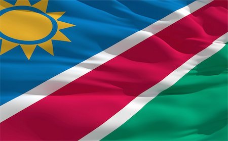 simsearch:400-06420740,k - Fluttering flag of Namibia on the wind Stock Photo - Budget Royalty-Free & Subscription, Code: 400-04178906