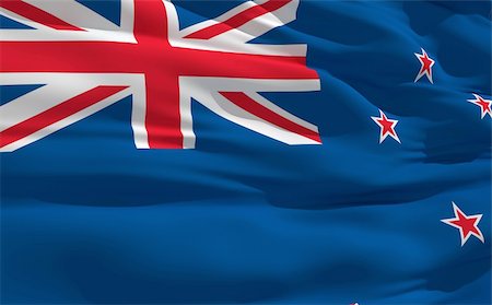 simsearch:400-07407172,k - Fluttering flag of Zealand on the wind Photographie de stock - Aubaine LD & Abonnement, Code: 400-04178909