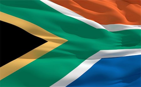 simsearch:400-06420740,k - Fluttering flag of South Africa on the wind Stock Photo - Budget Royalty-Free & Subscription, Code: 400-04178927