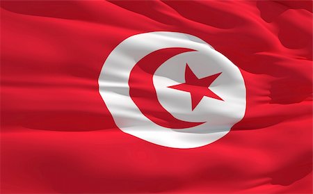 simsearch:400-06420740,k - Fluttering flag of Tunisia on the wind Stock Photo - Budget Royalty-Free & Subscription, Code: 400-04178941