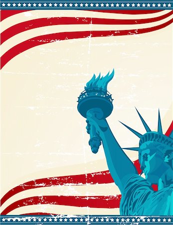 statue of liberty with american flag - A grunge poster with the statue of liberty Foto de stock - Super Valor sin royalties y Suscripción, Código: 400-04178980