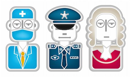 doctor and police officer images - Head icons pattern design Stock Photo - Budget Royalty-Free & Subscription, Code: 400-04179009