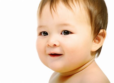simsearch:400-04787509,k - Adorable happy baby. Isolated on white background. Photographie de stock - Aubaine LD & Abonnement, Code: 400-04179066