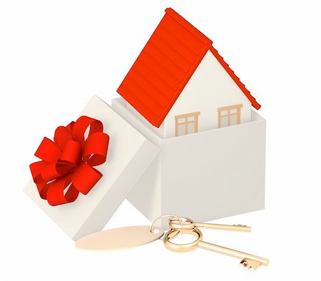 simsearch:400-04526804,k - Conceptual image - the house in gift packing Stockbilder - Microstock & Abonnement, Bildnummer: 400-04179411