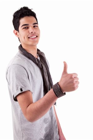 Handsome young man with positive attitude. Isolated on white background. Studio shot. Stock Photo - Budget Royalty-Free & Subscription, Code: 400-04179494