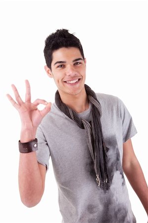 simsearch:400-04643781,k - Handsome young man with positive attitude. Isolated on white background. Studio shot. Foto de stock - Super Valor sin royalties y Suscripción, Código: 400-04179493