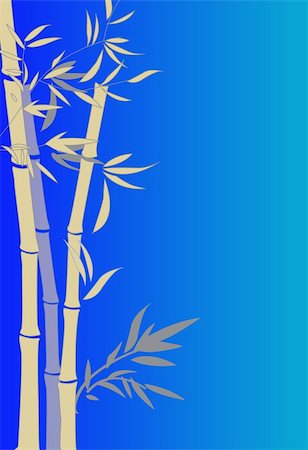 simsearch:400-04576608,k - Bamboo tree on the blue background Stock Photo - Budget Royalty-Free & Subscription, Code: 400-04179636