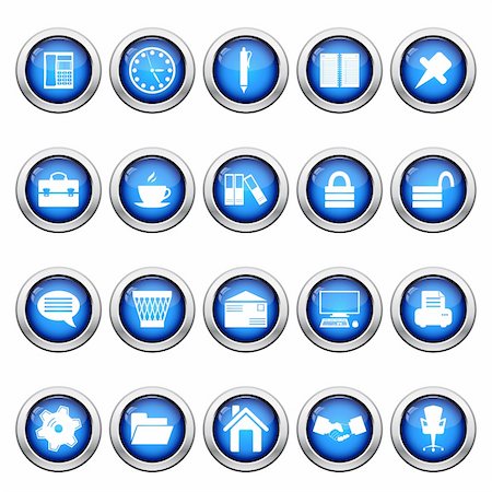 simsearch:400-06454080,k - Business and office set of different vector web icons Stock Photo - Budget Royalty-Free & Subscription, Code: 400-04170384