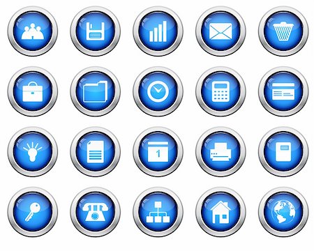 simsearch:400-06454080,k - Business and office set of different vector web icons Stock Photo - Budget Royalty-Free & Subscription, Code: 400-04170383