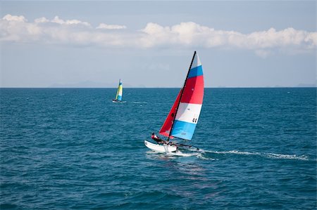 Sailing Boat Yacht Racing At Full Power Stock Photo - Budget Royalty-Free & Subscription, Code: 400-04170434