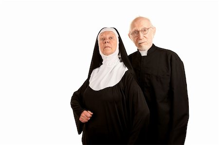 simsearch:400-04671065,k - Portrait of funny Catholic priest and nun Stock Photo - Budget Royalty-Free & Subscription, Code: 400-04170441