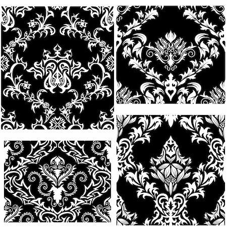 simsearch:400-08164930,k - Damask seamless vector background.  For easy making seamless pattern just drag all group into swatches bar, and use it for filling any contours. Stock Photo - Budget Royalty-Free & Subscription, Code: 400-04170510