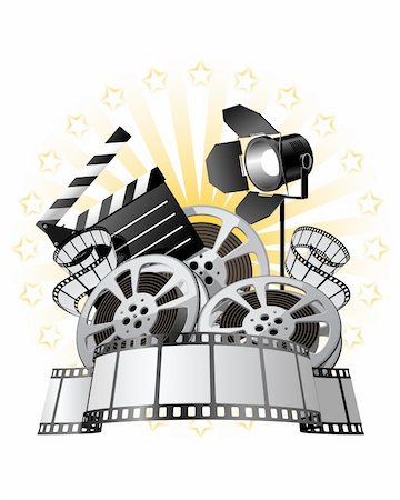 film festival - Film Premiere poster with Film Reels and Film Slate Stock Photo - Budget Royalty-Free & Subscription, Code: 400-04170535