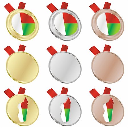 simsearch:400-05754014,k - fully editable madagascar vector flag in medal shapes Photographie de stock - Aubaine LD & Abonnement, Code: 400-04170579