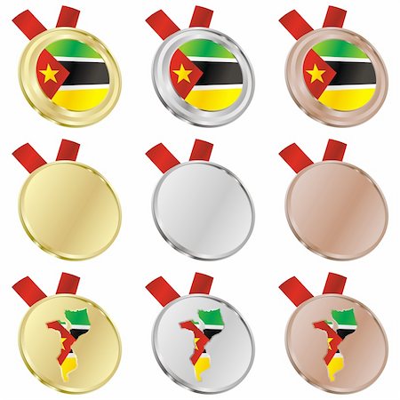 simsearch:400-05725938,k - fully editable mozambique vector flag in medal shapes Photographie de stock - Aubaine LD & Abonnement, Code: 400-04170588