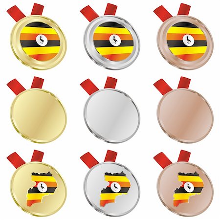 simsearch:400-05725938,k - fully editable uganda vector flag in medal shapes Photographie de stock - Aubaine LD & Abonnement, Code: 400-04170604