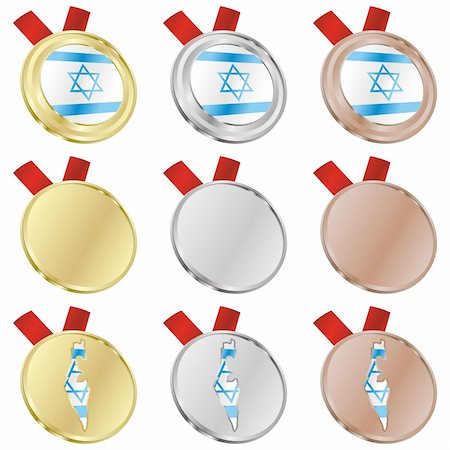 simsearch:400-05157469,k - fully editable israel vector flag in medal shapes Stock Photo - Budget Royalty-Free & Subscription, Code: 400-04170660