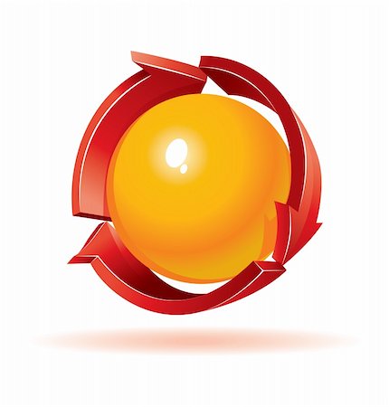 3d vector sphere and arrows. Colorful vector illustration. Stock Photo - Budget Royalty-Free & Subscription, Code: 400-04170745