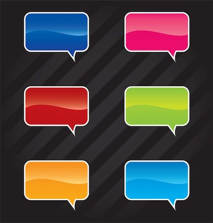 speech bubble with someone thinking - Set of colorful vector elements for web design. Stock Photo - Budget Royalty-Free & Subscription, Code: 400-04170871