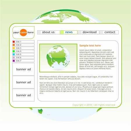 simsearch:400-07893434,k - fully editable vector template web site Foto de stock - Super Valor sin royalties y Suscripción, Código: 400-04171306