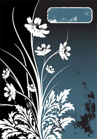 simsearch:400-05311033,k - Abstract grunge painted background with flowers vector illustration Stockbilder - Microstock & Abonnement, Bildnummer: 400-04171318