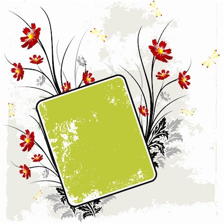 simsearch:400-05311033,k - Abstract grunge painted background with flowers vector illustration Stockbilder - Microstock & Abonnement, Bildnummer: 400-04171319