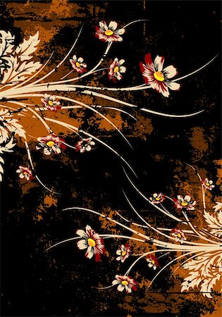 simsearch:400-04803012,k - Abstract grunge painted background with flowers vector illustration Fotografie stock - Microstock e Abbonamento, Codice: 400-04171325