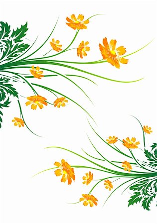 fall floral backgrounds - Abstract painted background with flowers vector illustration Stock Photo - Budget Royalty-Free & Subscription, Code: 400-04171326