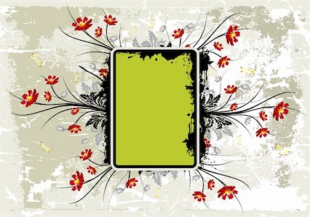 simsearch:400-04803012,k - Abstract grunge painted background with flowers vector illustration Fotografie stock - Microstock e Abbonamento, Codice: 400-04171321