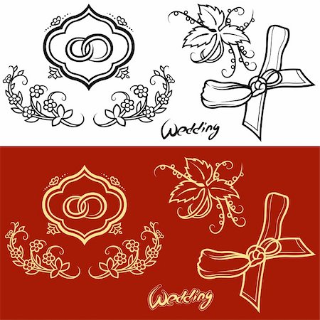 Wedding ornament 03 -  Hand Drawn illustration + vector Stock Photo - Budget Royalty-Free & Subscription, Code: 400-04171921