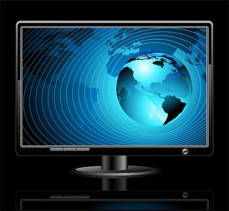 LCD panel with world background, this illustration may be use as designer work Stock Photo - Budget Royalty-Free & Subscription, Code: 400-04172012