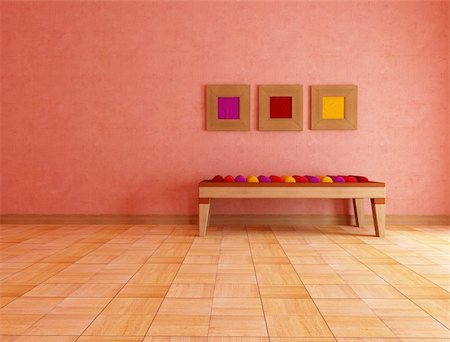 simsearch:400-04156984,k - mediterranean interior with ethnic bench with colored cushion - rendering Stockbilder - Microstock & Abonnement, Bildnummer: 400-04172048