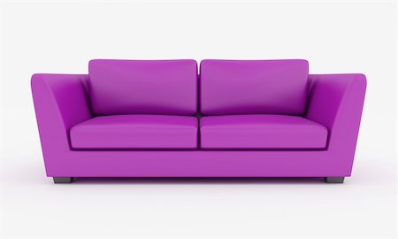 simsearch:400-04156984,k - purple modern sofa isolated on white - rendering Stockbilder - Microstock & Abonnement, Bildnummer: 400-04172066