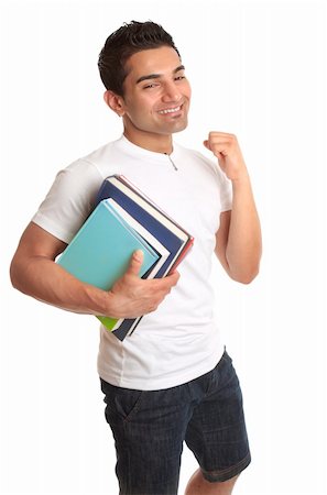 simsearch:400-04704759,k - A happy energetic university or college student.  He has a big smile and making a jubilant fist.  Acceptance into uni, exam pass, etc Stock Photo - Budget Royalty-Free & Subscription, Code: 400-04172163