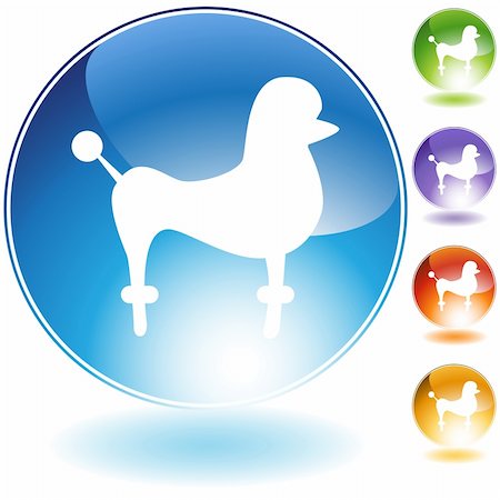 Poodle icon isolated on a white background. Stock Photo - Budget Royalty-Free & Subscription, Code: 400-04172805