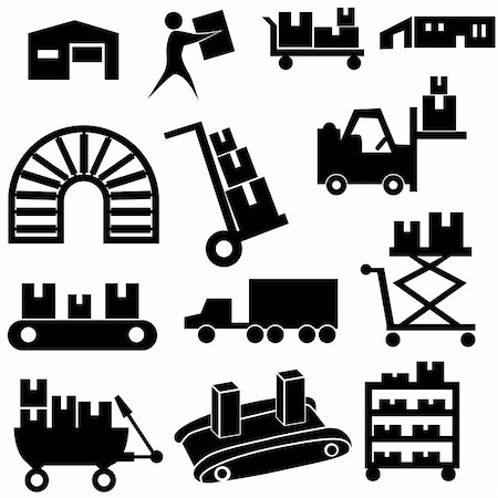 Manufacturing icon set isolated on a white background. Stock Photo - Budget Royalty-Free & Subscription, Code: 400-04172833