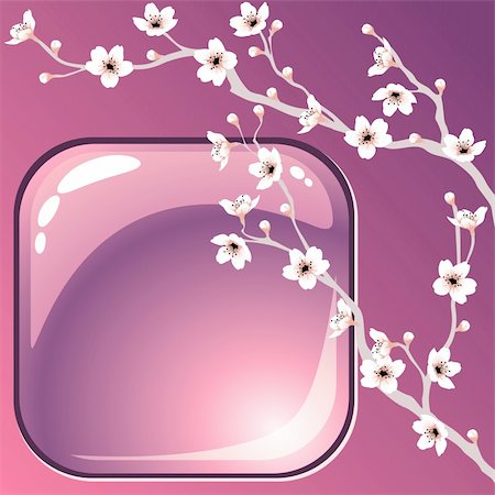 simsearch:400-05911543,k - A background with blossoming tree branches. Graphics are grouped and in several layers for easy editing. The file can be scaled to any size. Photographie de stock - Aubaine LD & Abonnement, Code: 400-04172916