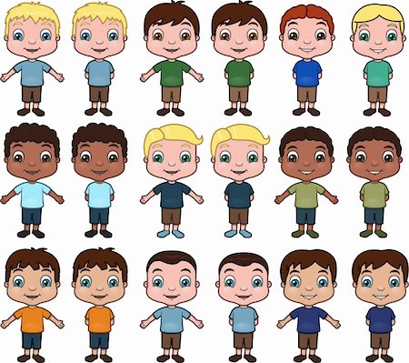 This is a set of little boys in a variety of hairstyles and ethnicities. Foto de stock - Super Valor sin royalties y Suscripción, Código: 400-04173119