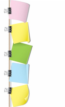 Row of multi coloured memo notes.  Please check my portfolio for more illustrations. Stockbilder - Microstock & Abonnement, Bildnummer: 400-04173124