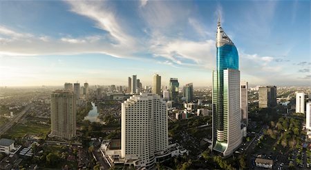 Jakarta City Panoramic in high detail Photographie de stock - Aubaine LD & Abonnement, Code: 400-04173316