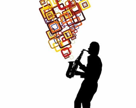 simsearch:400-03910203,k - Jazz saxophonist theme. Vector illustration for design use. Foto de stock - Super Valor sin royalties y Suscripción, Código: 400-04173339