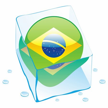 pilgrimartworks (artist) - fully editable vector illustration of brazil button flag frozen in ice cube Stock Photo - Budget Royalty-Free & Subscription, Code: 400-04173422