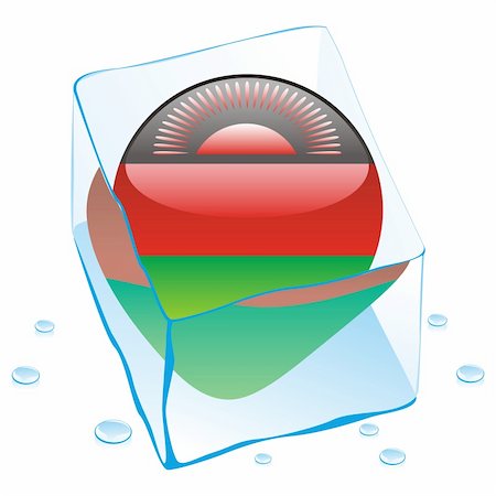 fully editable vector illustration of malawi button flag frozen in ice cube Foto de stock - Super Valor sin royalties y Suscripción, Código: 400-04173501